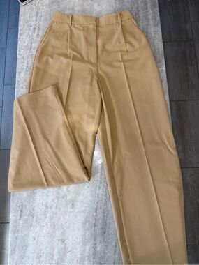 ZARA High-Waisted Tailored Wide-Leg Trousers — Camel